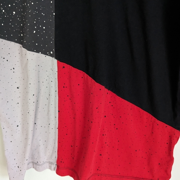 Nike Air Jordan M Jumpman Classics Mash-up Tee Black Red Colorblock ShortSleeve - Picture 4 of 11